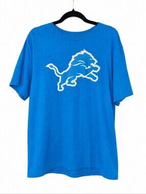 Nike Detroit Lions Logo Graphic T-Shirt Blue Men's Large NFL Short Sleeve Tee